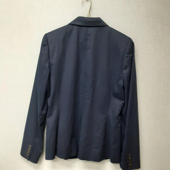 RALPH LAUREN SPORT Navy Blue 100% Cotton one button blazer Women's size 10 - Picture 3 of 13